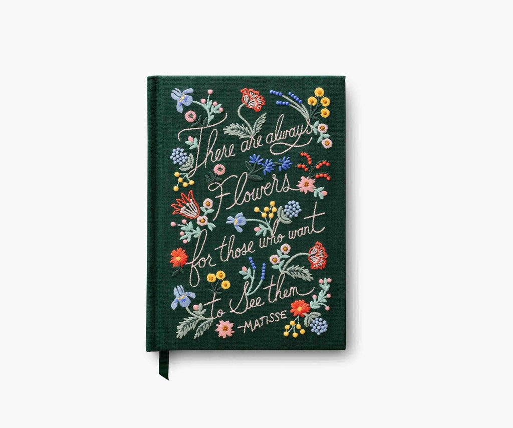 There are Always Flowers Embroidered Journal