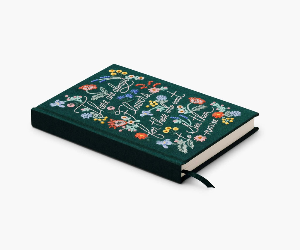 There are Always Flowers Embroidered Journal