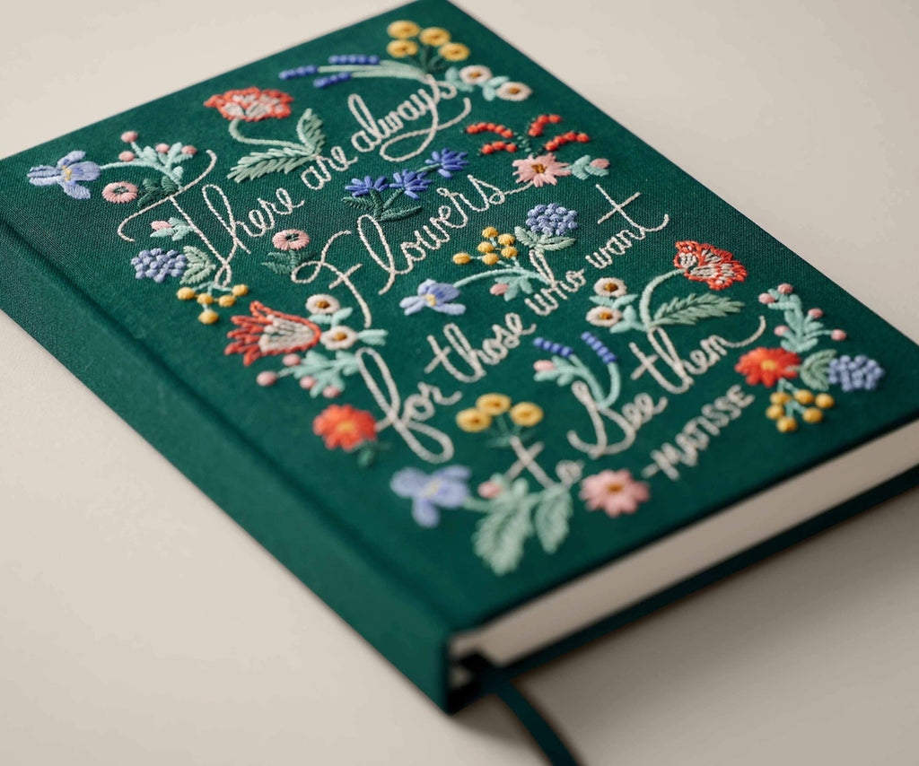 There are Always Flowers Embroidered Journal