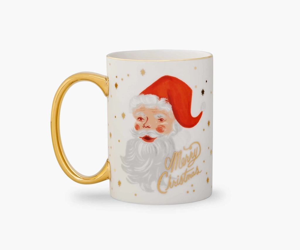 winking santa porcelain mug