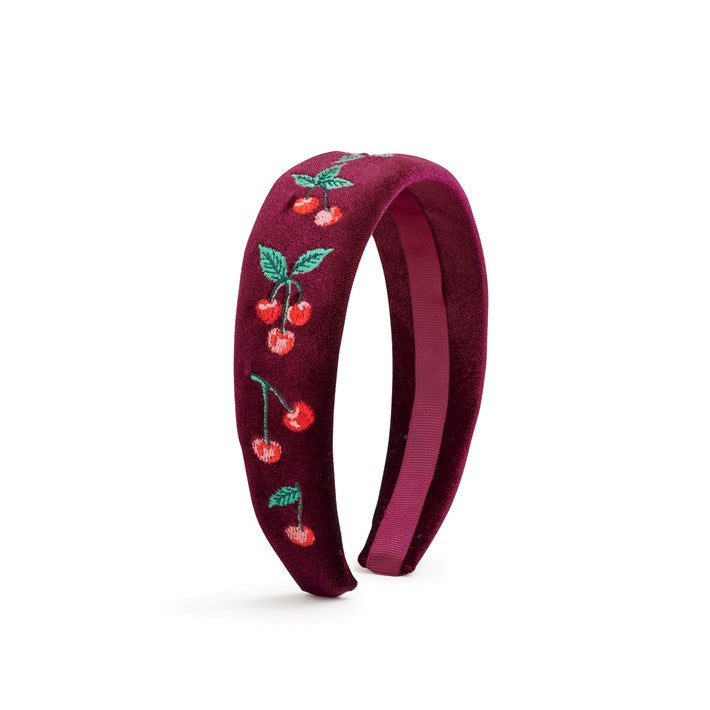 Cherries Embroidered Headband