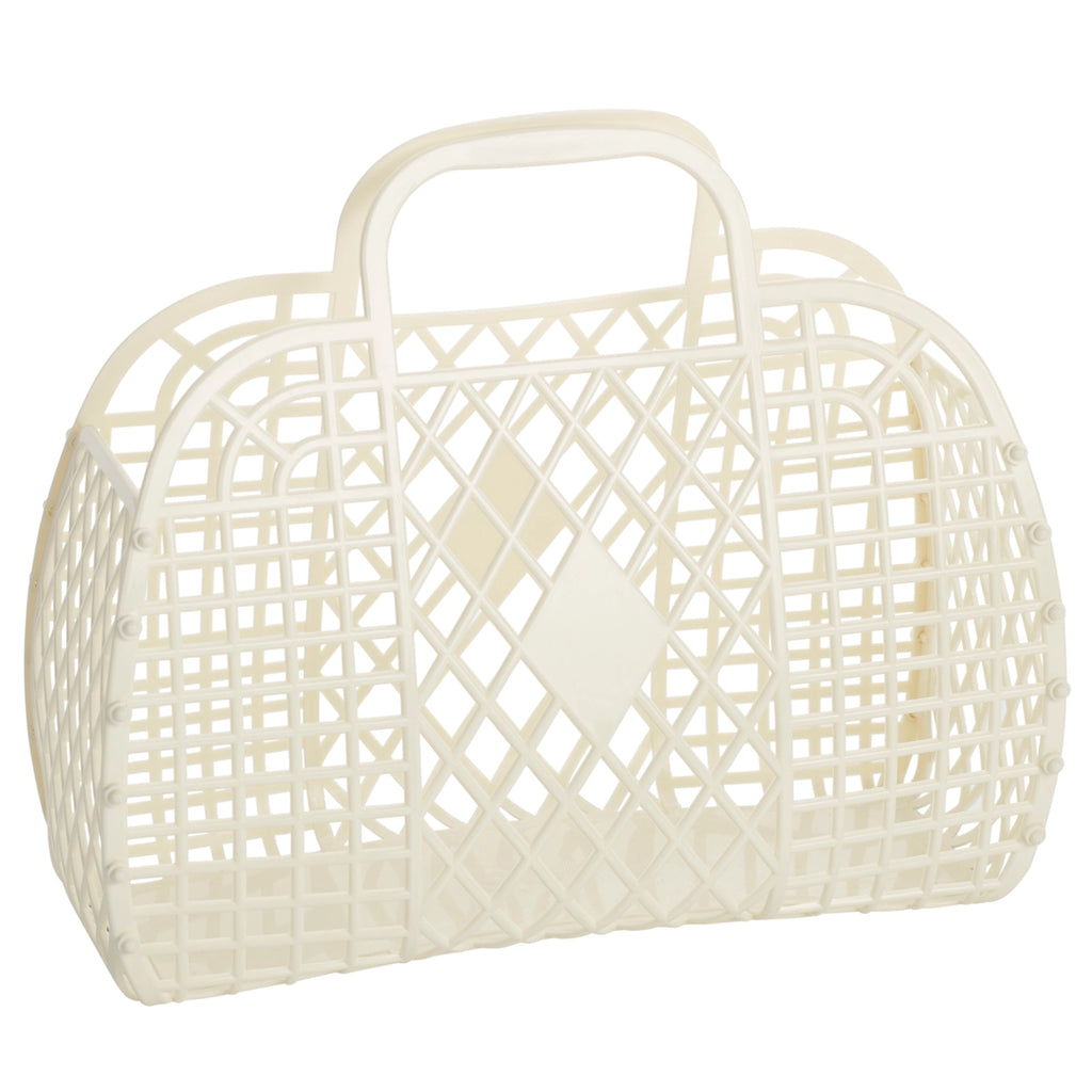 Retro Basket - Large in Cream