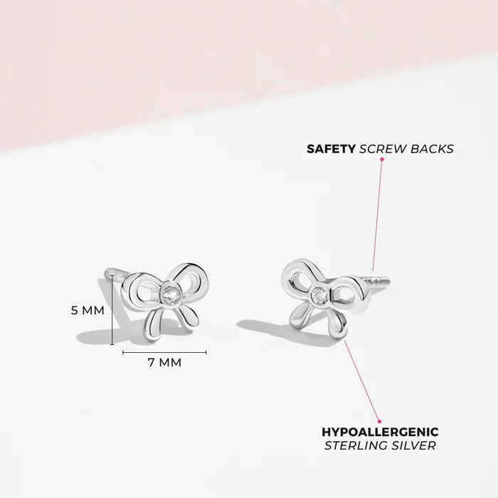 CZ Bow Kids Earrings