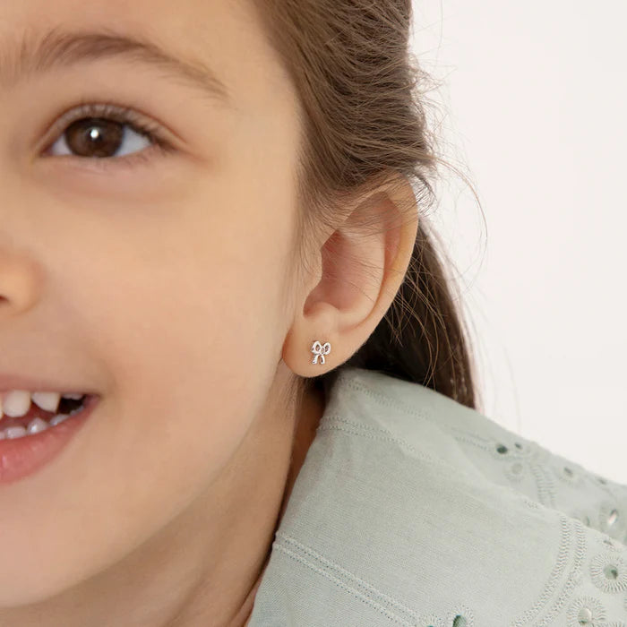 CZ Bow Kids Earrings