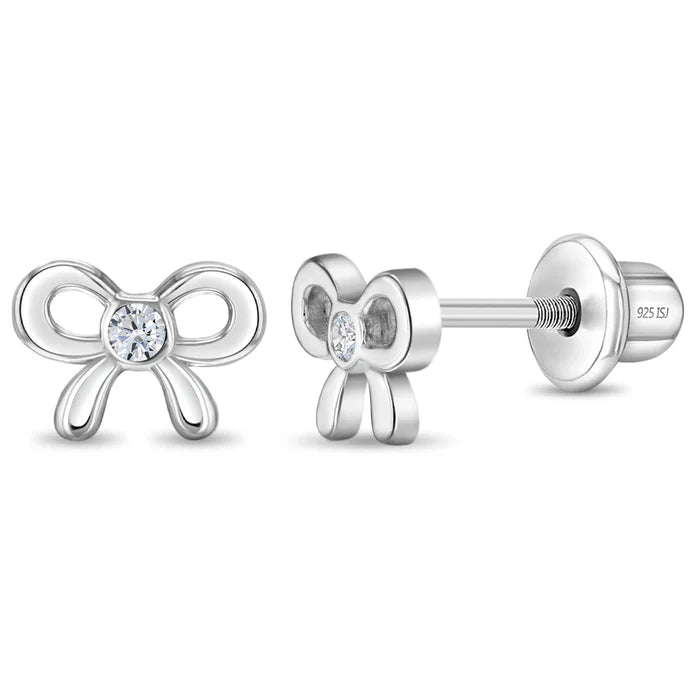 CZ Bow Kids Earrings