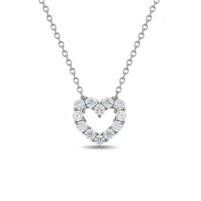Open CZ Heart Kids Necklace