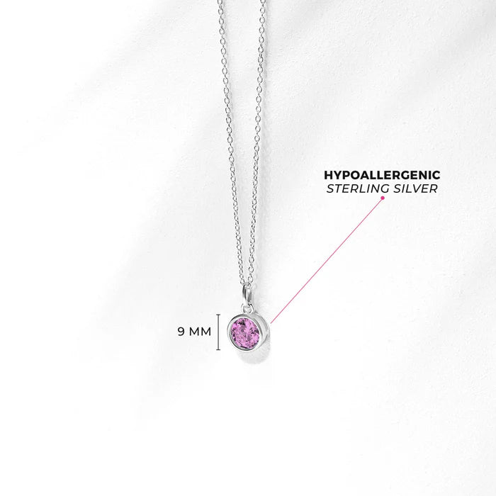 Pink CZ Girls Pendant Necklace
