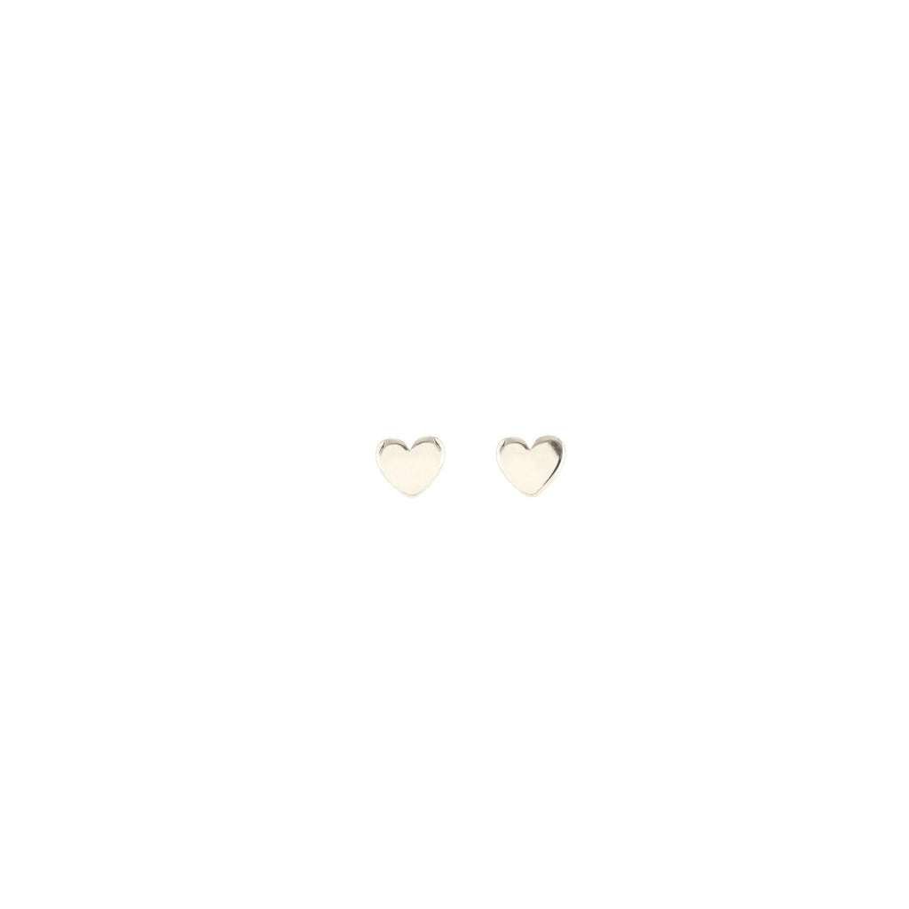 tiny heart stud earrings in sterling silver