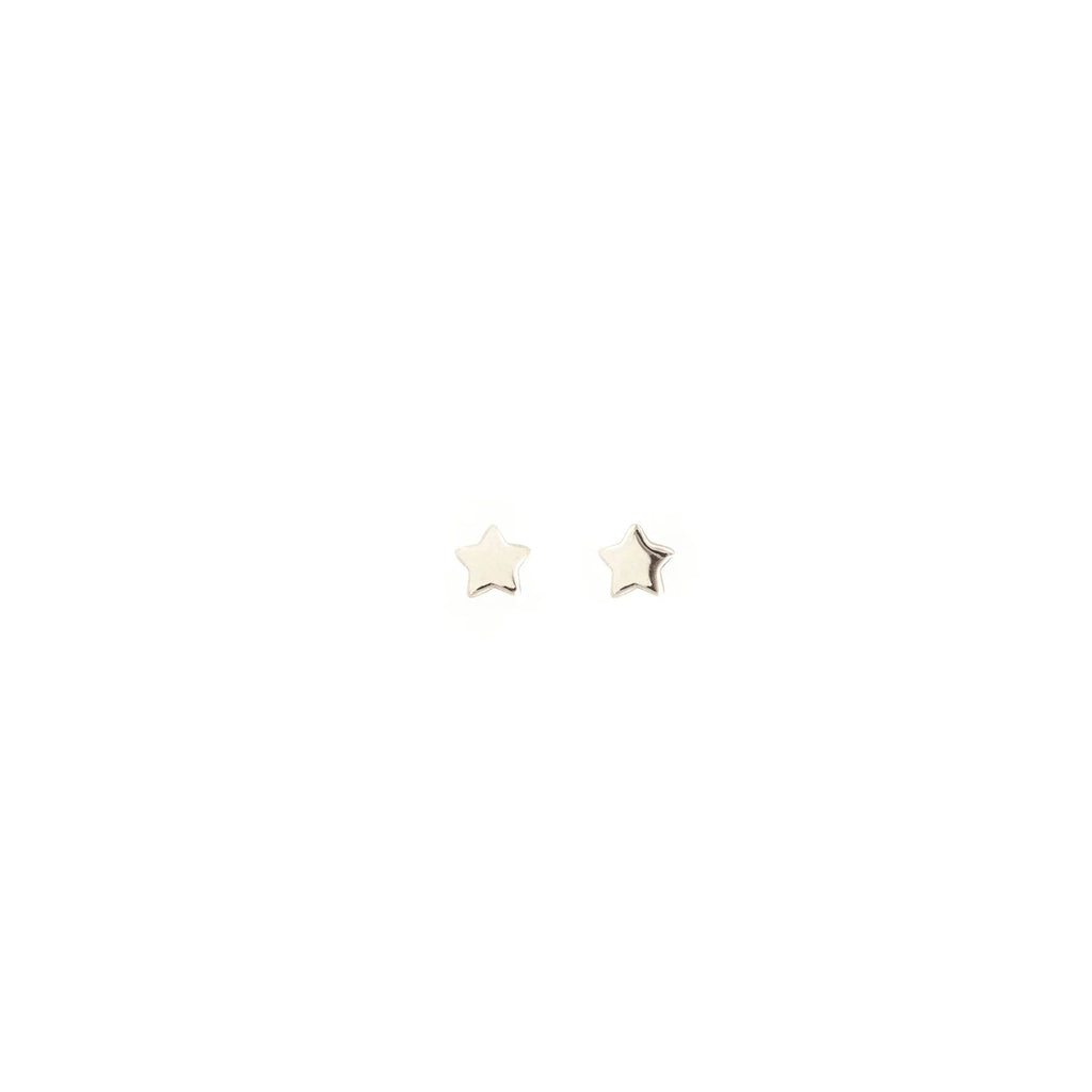 tiny star stud earrings in sterling silver