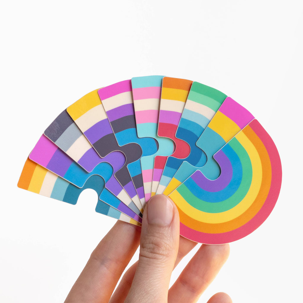 Retro Style Pride Rainbow Stickers