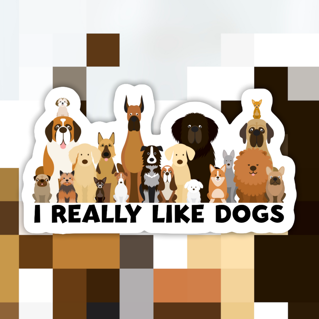 I Really Like Dogs Sticker