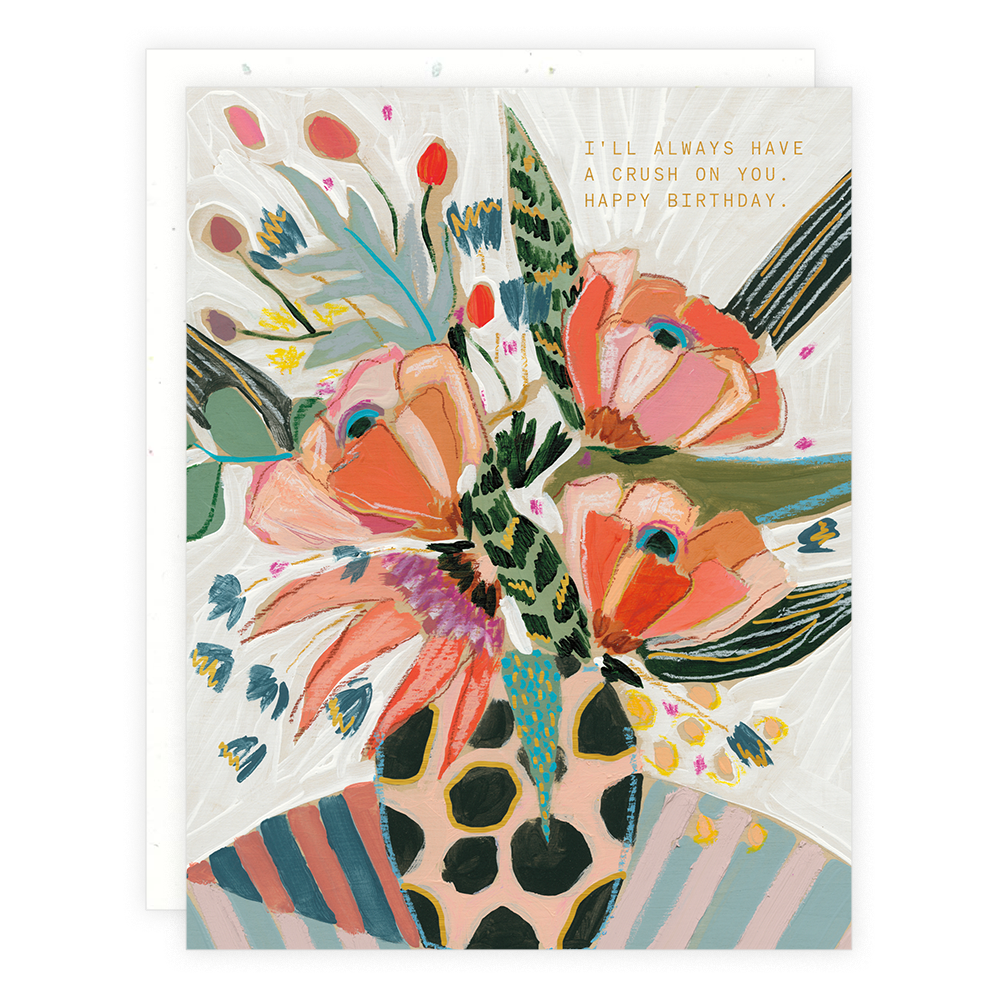 Pink Polka Floral Card