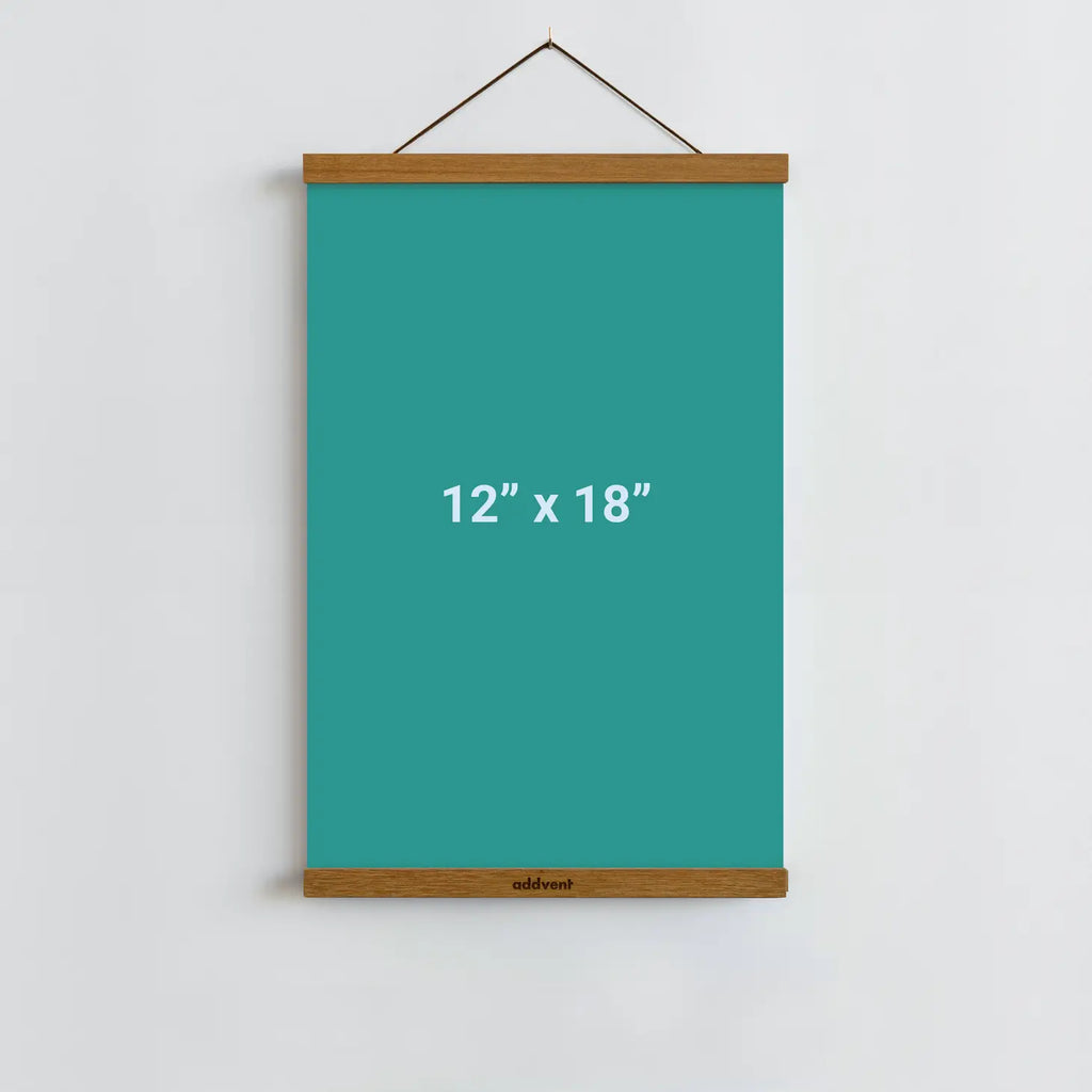 12" Magnetic Wood Hanging Frames for Art Prints and Posters