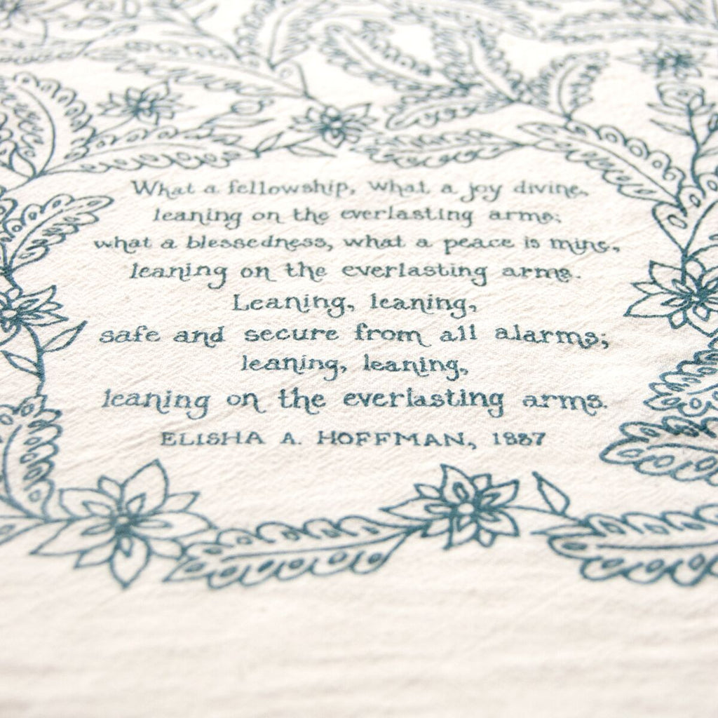 Leaning On The Everlasting Arms Hymn Tea Towel