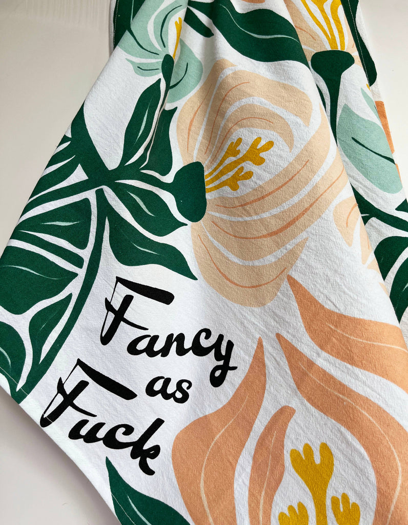 Fancy as Fuck Flower Kitchen Towel