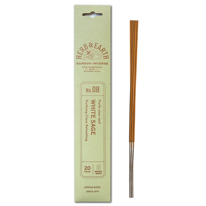 herb & earth bamboo incense - white sage