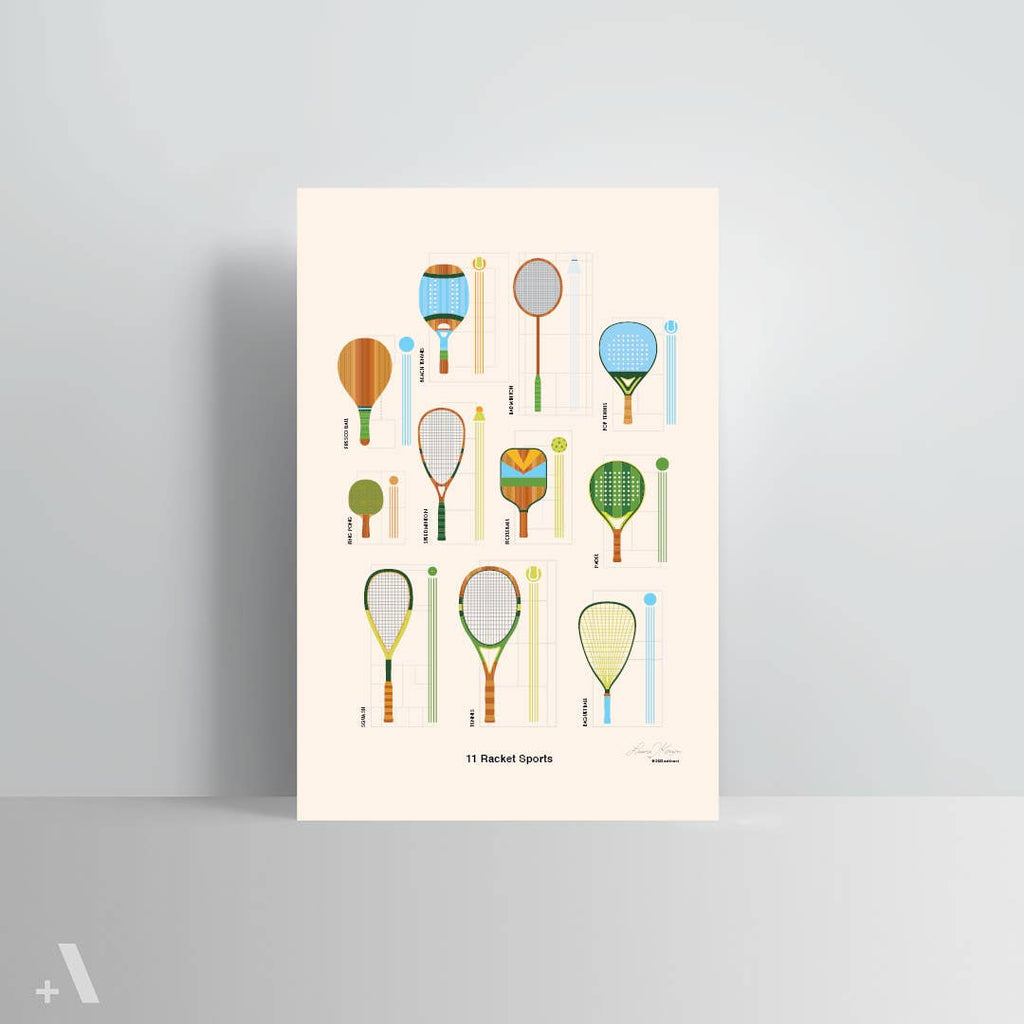 12" x 18" Racket Sports Print