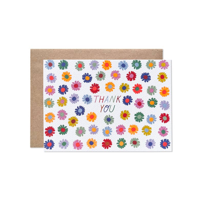 Darling Daisy Neon Thank You Card