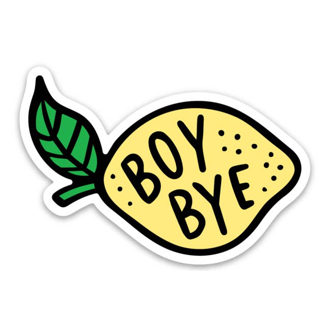 Boy Bye Lemon Sticker