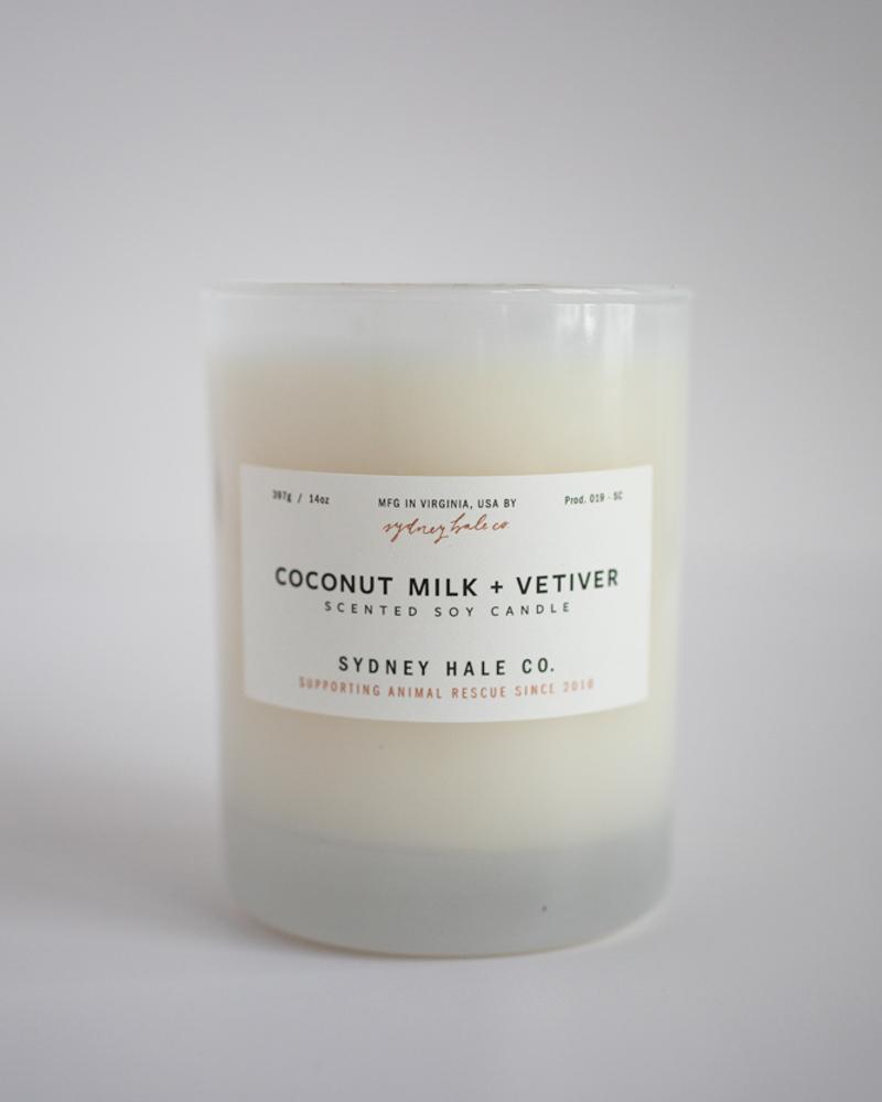 coconut milk + vetiver 14 oz candle