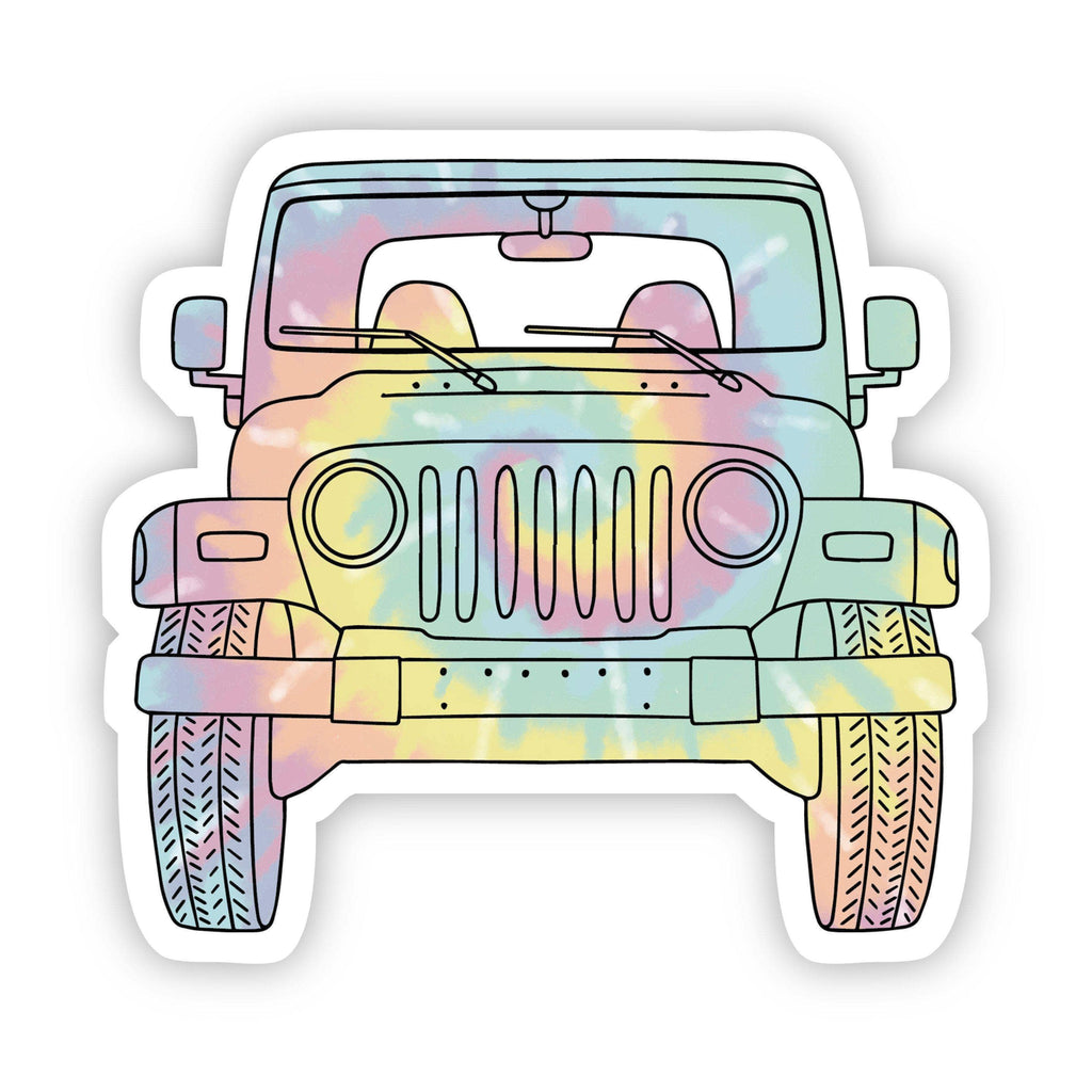 Tie Dye Jeep Front Aesthetic Sticker