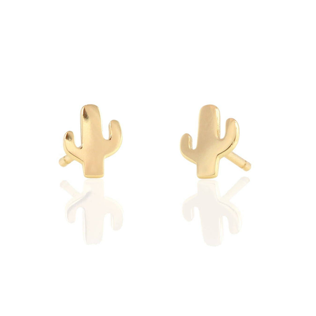 Cactus Stud Earrings in gold
