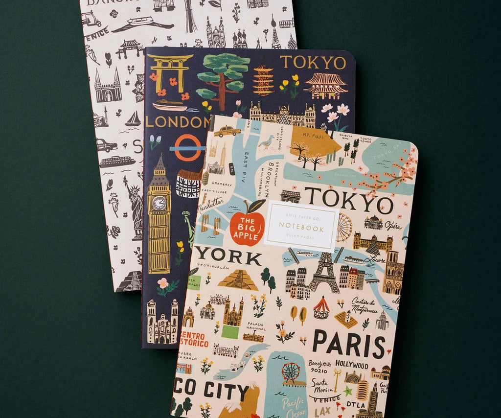 Assorted Set of 3 Bon Voyage Notebooks