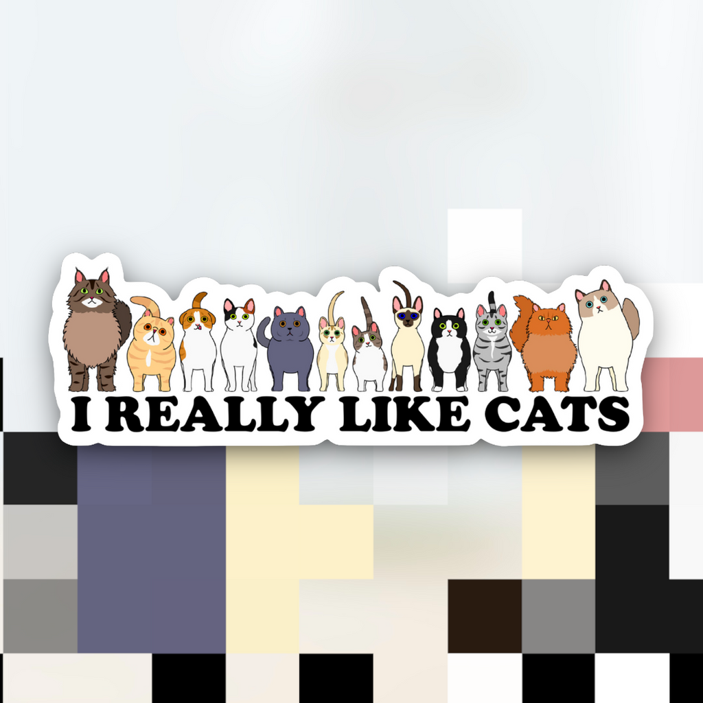 I Really Like Cats Sticker