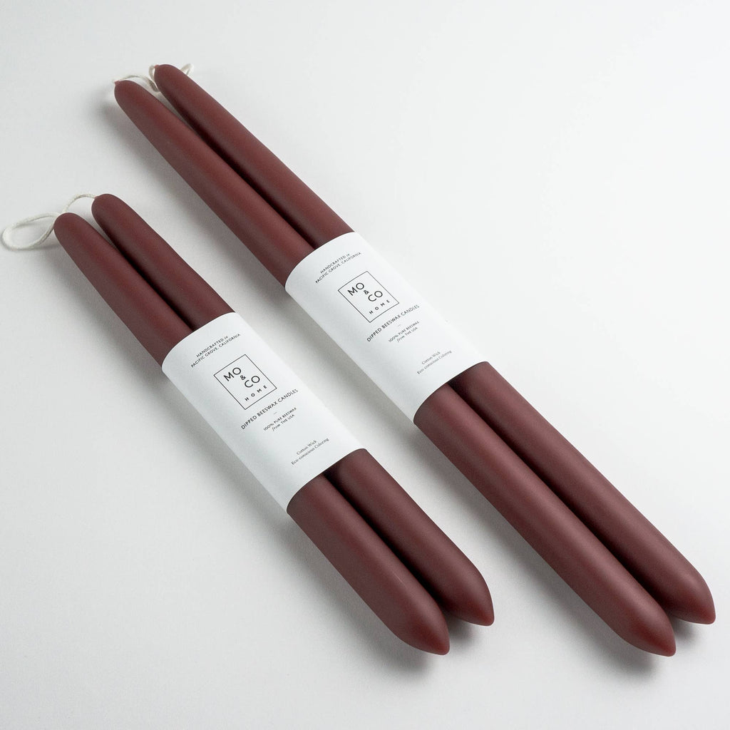 14" Beeswax Dipped Candles | Burgundy