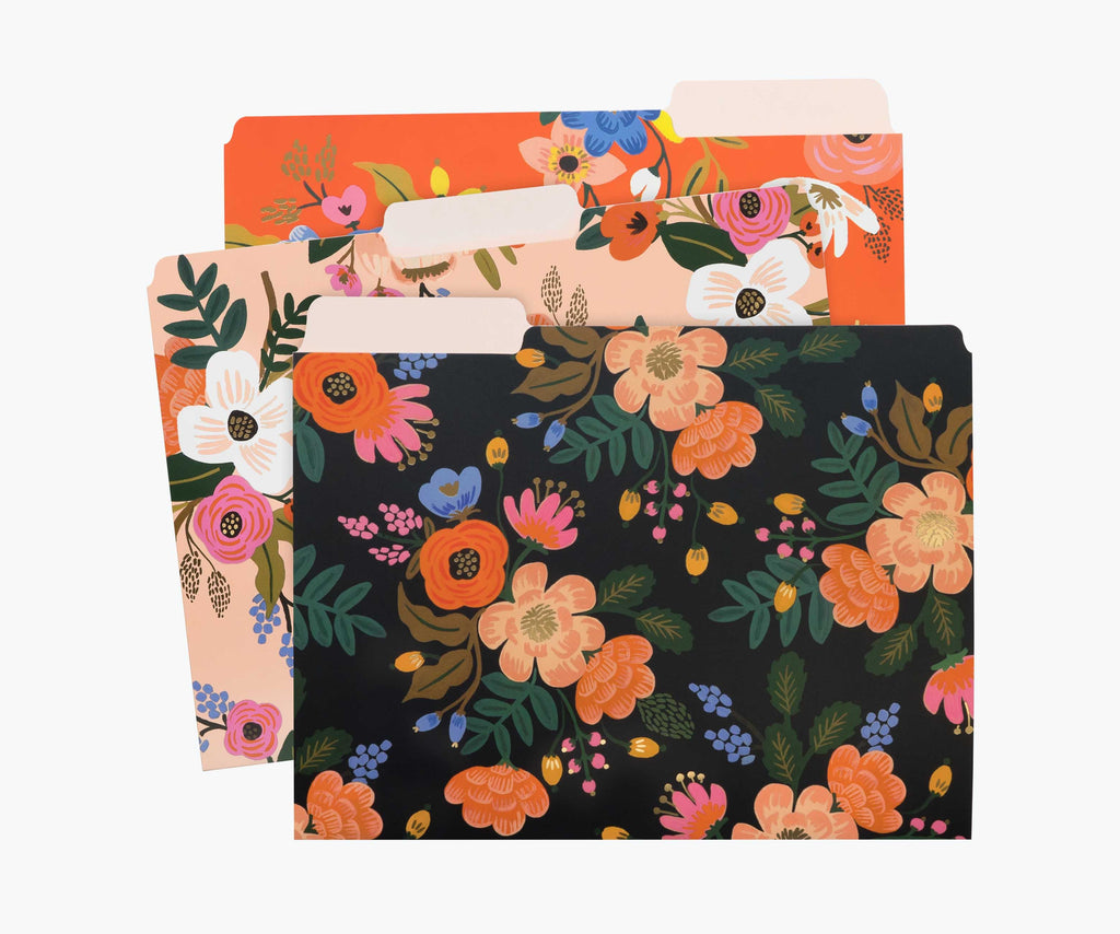 lively floral file folder set