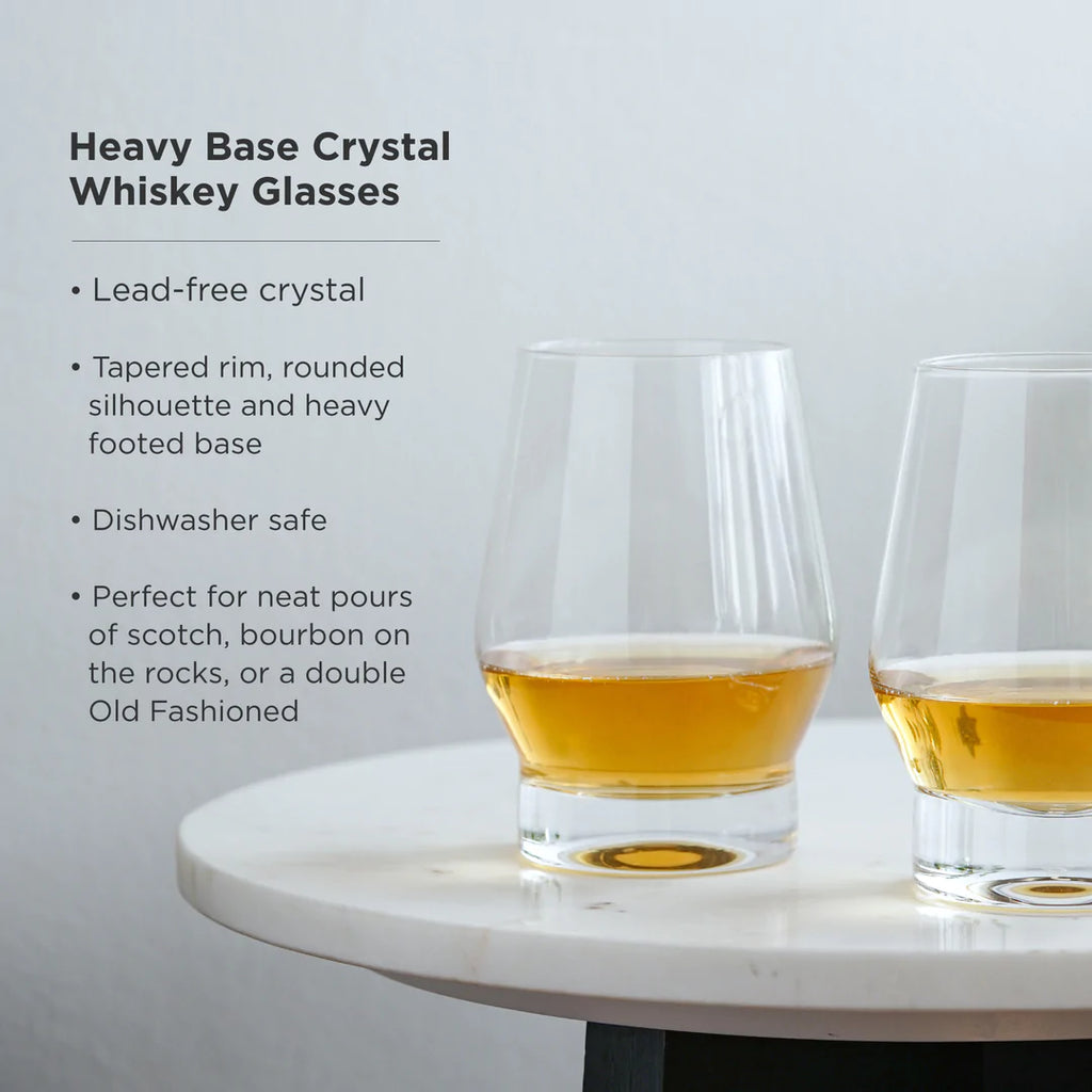 Heavy Base Crystal Whiskey Glasses