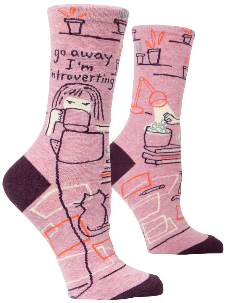 go away I'm introverting crew socks