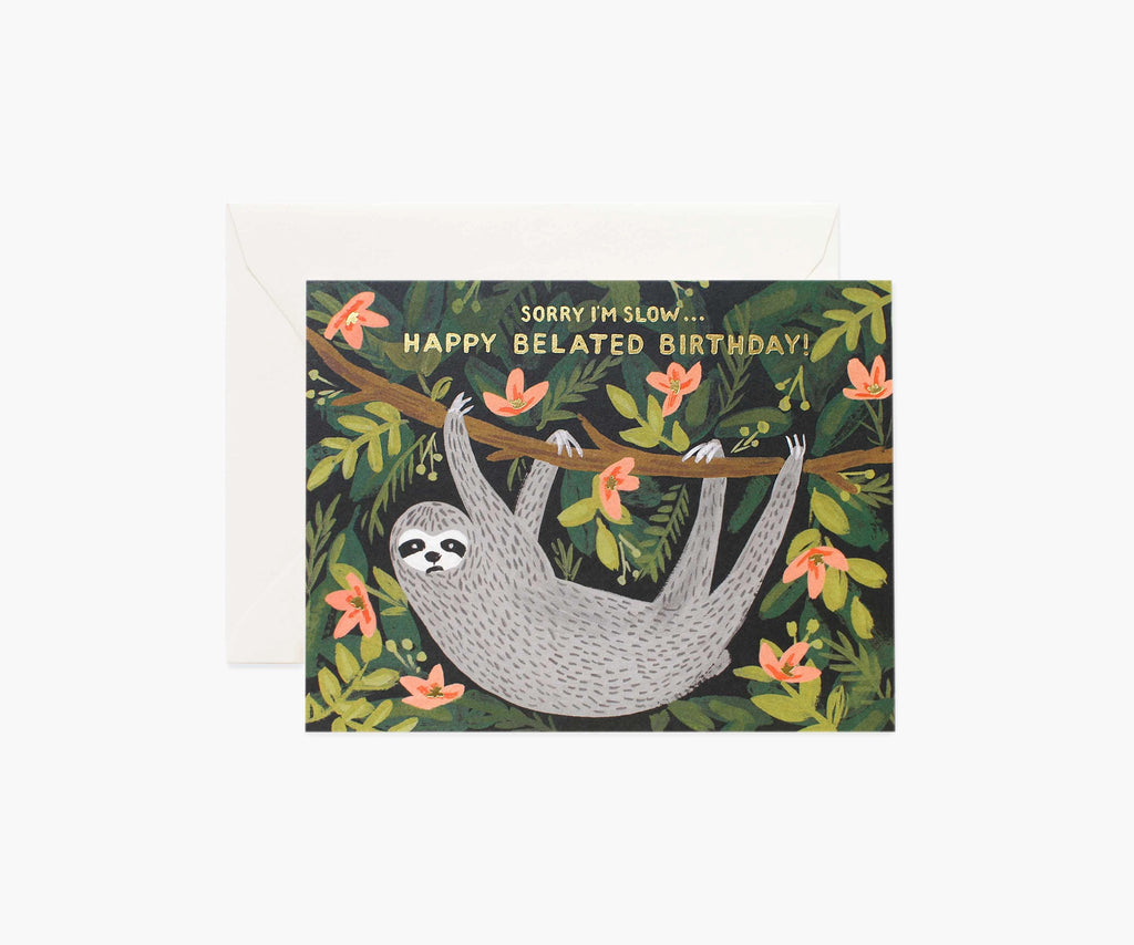 sloth birthday card