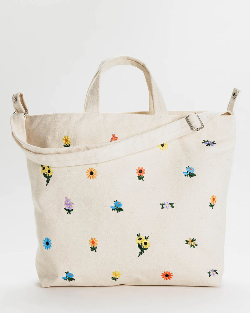 horizontal zip duck bag - embroidered ditsy floral