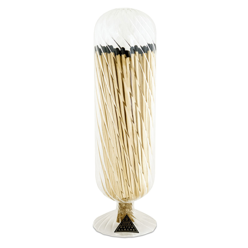 large ribbed match cloche black tips