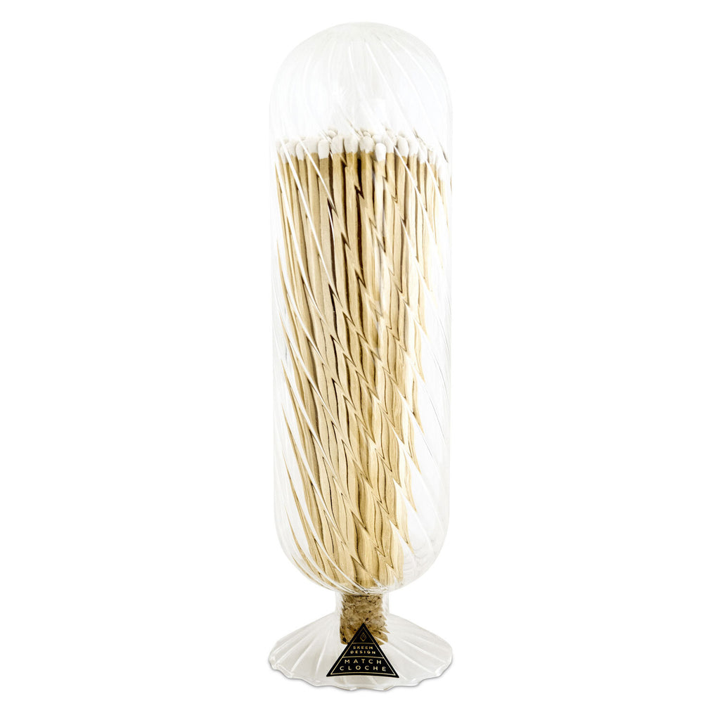 large ribbed match cloche white tips