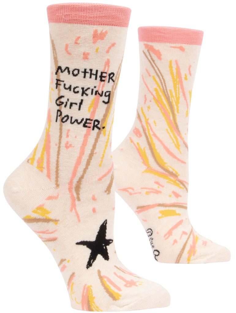 motherfucking girl power crew socks