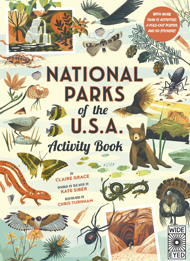 national parks of the USA; activity book