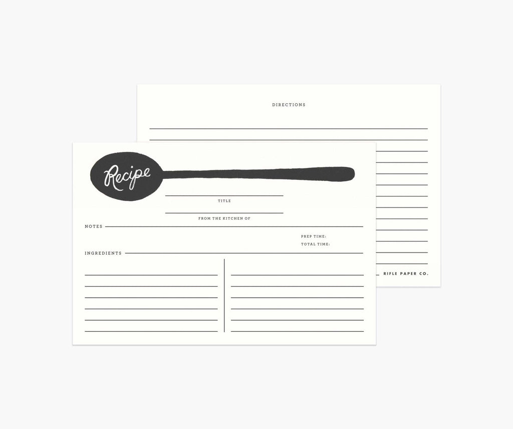 Pack of 12 Charcoal Spoon Recipe Cards
