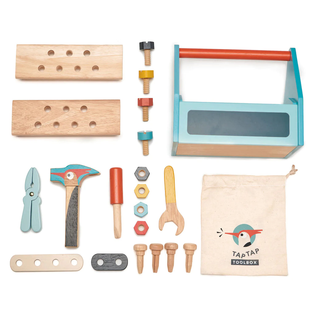 tap tap tool box wooden toy set