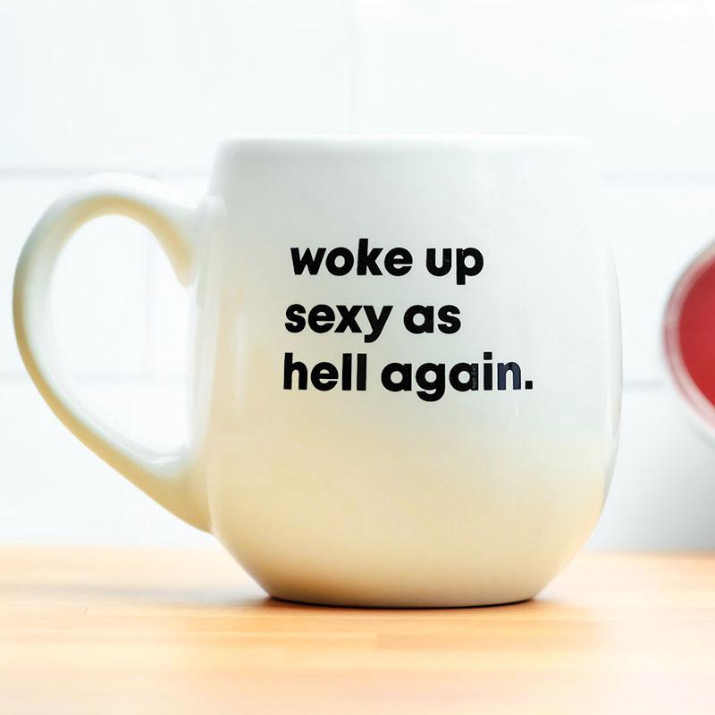 woke up mug