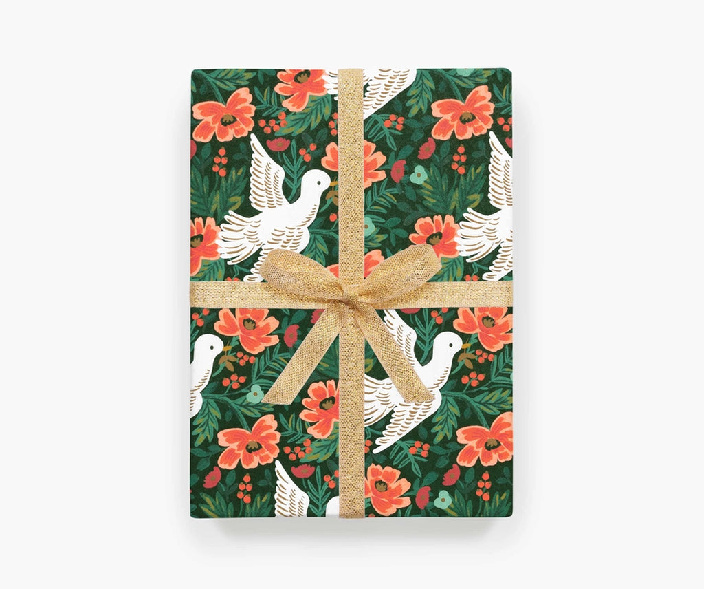 peace dove wrapping sheets - roll of 3