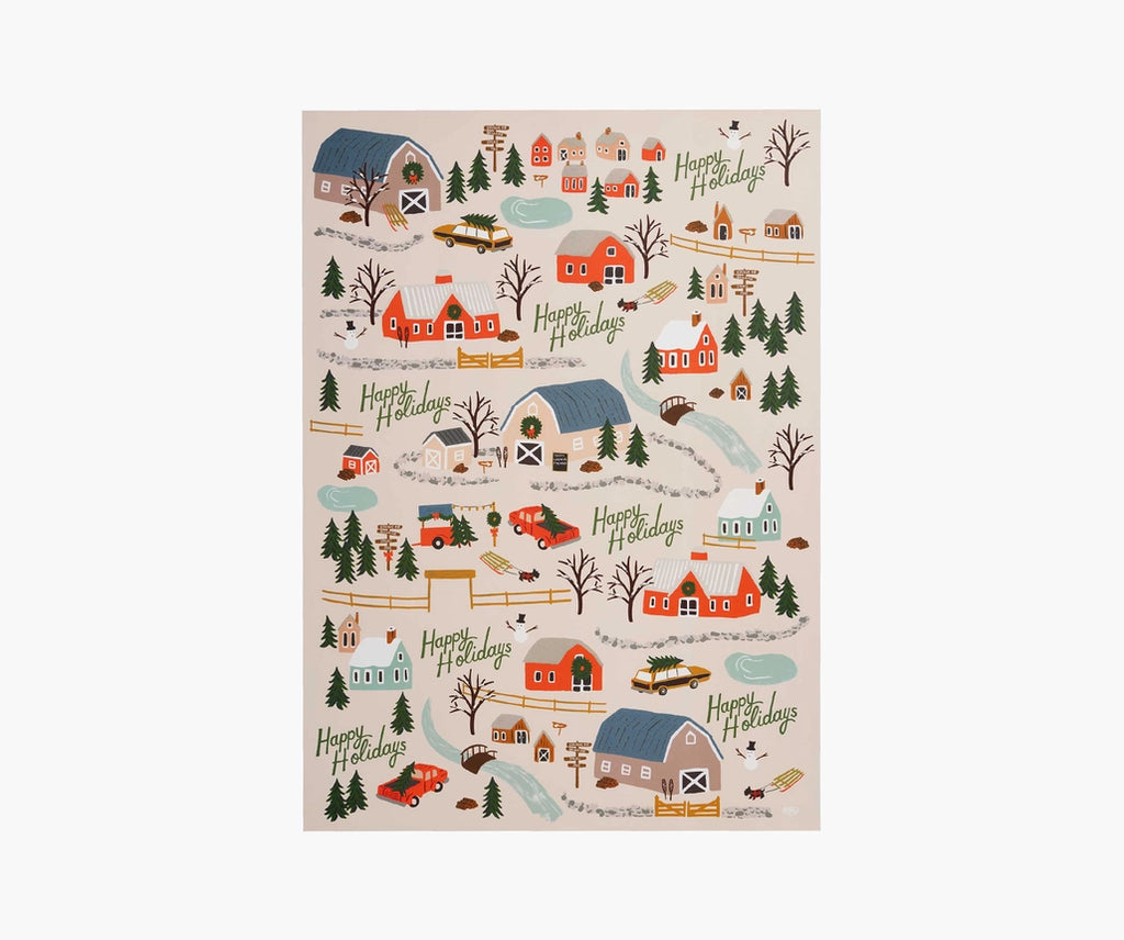 holiday tree farm wrapping sheets - roll of 3
